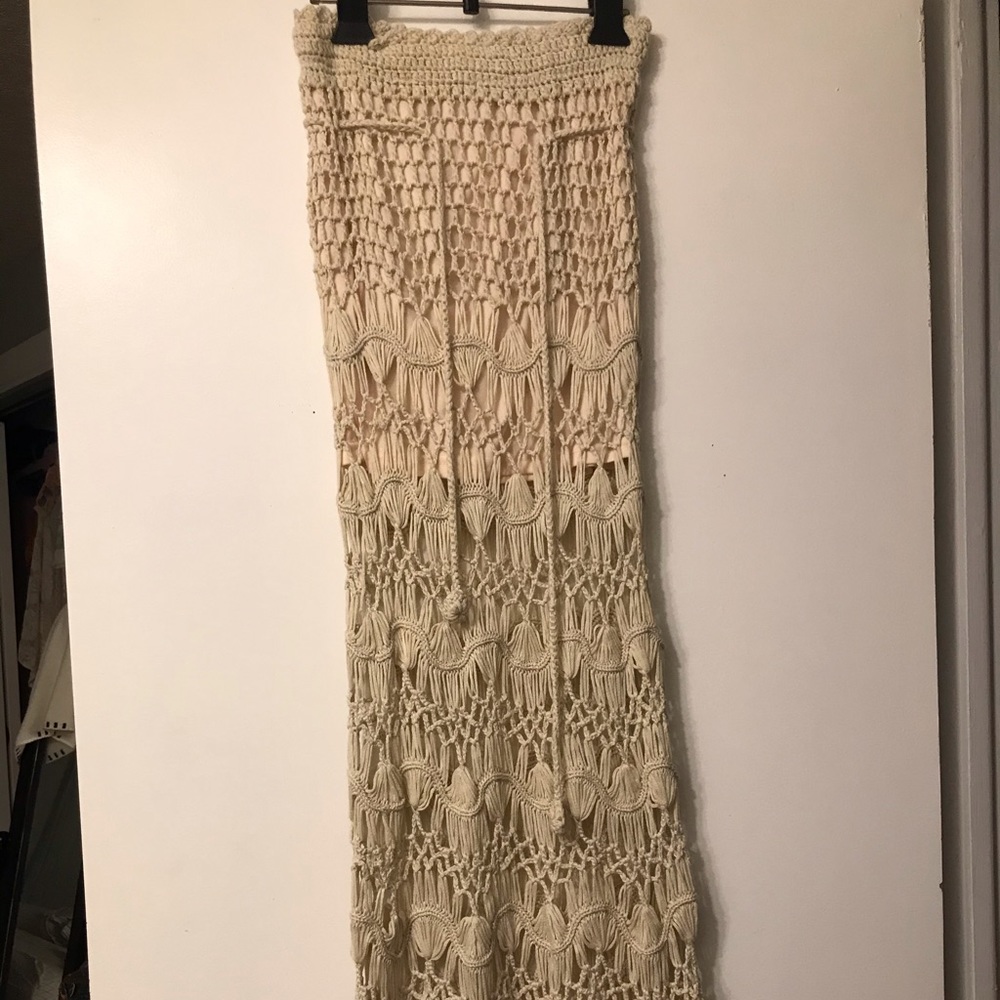 Vintage crochet maxi skirt